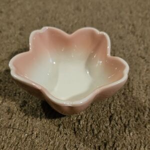 Pink and Cream Flower-Shaped Tiny Sauce Dish